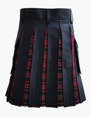 MACDONALD AND BLACK TARTAN HYBRID KILTS - scottish kilt jacket