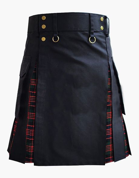 MACDONALD AND BLACK TARTAN HYBRID KILTS - scottish kilt jacket