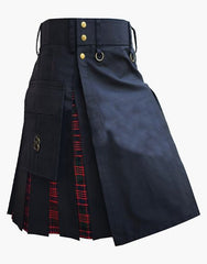MACDONALD AND BLACK TARTAN HYBRID KILTS - scottish kilt jacket