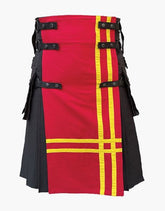 Gothic utility kilt in black and red - Scottish Kilt Jacket™ USA-UK