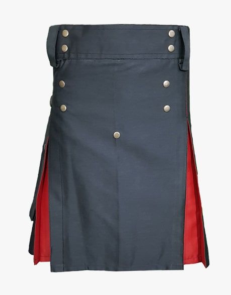 The hybrid tactical kilt in black and red - scottish kilt jacket