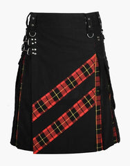 TARTAN HYBRID KILT IN BLACK AND WALLACE - scottish kilt jacket