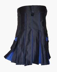 Traditional hybrid kilt in black and blue color - scottish kilt jacket