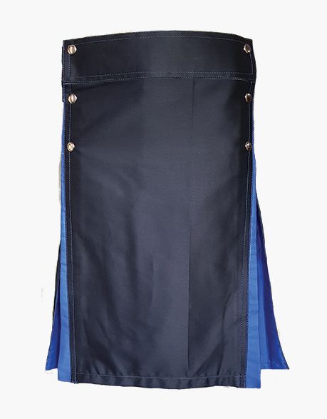 Traditional hybrid kilt in black and blue color - scottish kilt jacket