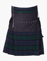 STYLISH BLACK WATCH HYBRID UTILITY KILT - scottish kilt jacket