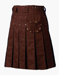 Utility Kit in Brown with Back Pocket - Scottish Kilt Jacket™ USA-UK