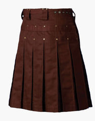 Utility Kit in Brown with Back Pocket - Scottish Kilt Jacket™ USA-UK