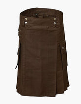 Personalized Brown Utility Kilt - Scottish Kilt Jacket™ USA-UK