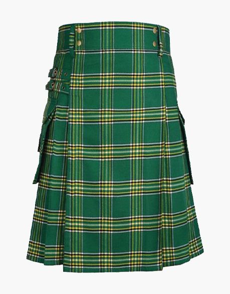Irish Green Tartan Utility Kilt - scottish kilt jacket