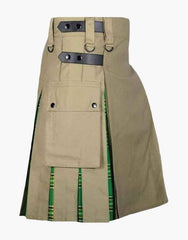 HYBRID KHAKI KILT - scottish kilt jacket