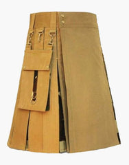 WOODLAND CAMO UTILITY HYBRID KILT KHAKI - scottish kilt jacket