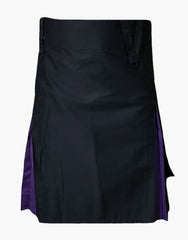 HYBRID PURPLE AND BLACK KILT - scottish kilt jacket
