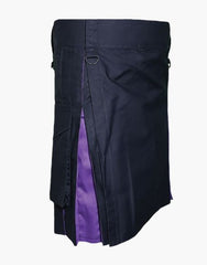HYBRID PURPLE AND BLACK KILT - scottish kilt jacket