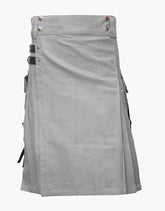 MEN'S GREY NYLON STRAPS UTILITY KILT - Scottish Kilt Jacket™ USA-UK