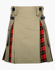 Wallace and Khaki's Tartan hybrid kilt - Scottish Kilt Jacket™ USA-UK