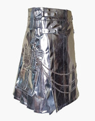 UTILITY KILT IN METALLIC SILVER - Scottish Kilt Jacket™ USA-UK