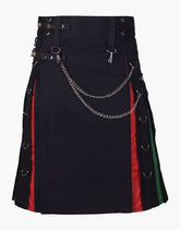 RAINBOW HYBRID MODERN BLACK KILT - scottish kilt jacket