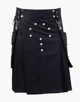 STYLISH APRON AND A MODERN BLACK UTILITY KILT - Scottish Kilt Jacket™ USA-UK