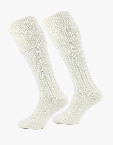 WHITE KILT HOSE - Scottish Kilt Jacket™ USA-UK