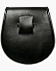 REAL SPORRAN IN BLACK LEATHER - Scottish Kilt Jacket™ USA-UK