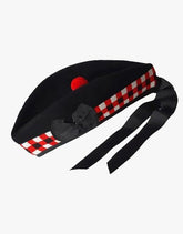 RED AND WHITE GLENGARRY HAT MADE OF 100% PURE WOOL - Scottish Kilt Jacket™ USA-UK