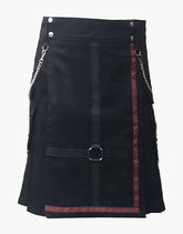 TYPE SOLID BLACK UTILITY KILT - Scottish Kilt Jacket™ USA-UK