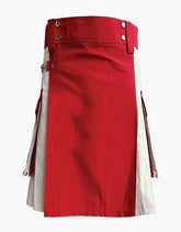 TWO-TONE RED AND WHITE UTILITY KILT - Scottish Kilt Jacket™ USA-UK