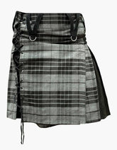 Grey Watch Tartan Hybrid Mini kilt for Women - Scottish Kilt Jacket™ USA-UK
