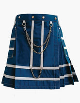 NAVY BLUE GOTHIC UTILITY MINI KILT FOR WOMEN - Scottish Kilt Jacket™ USA-UK