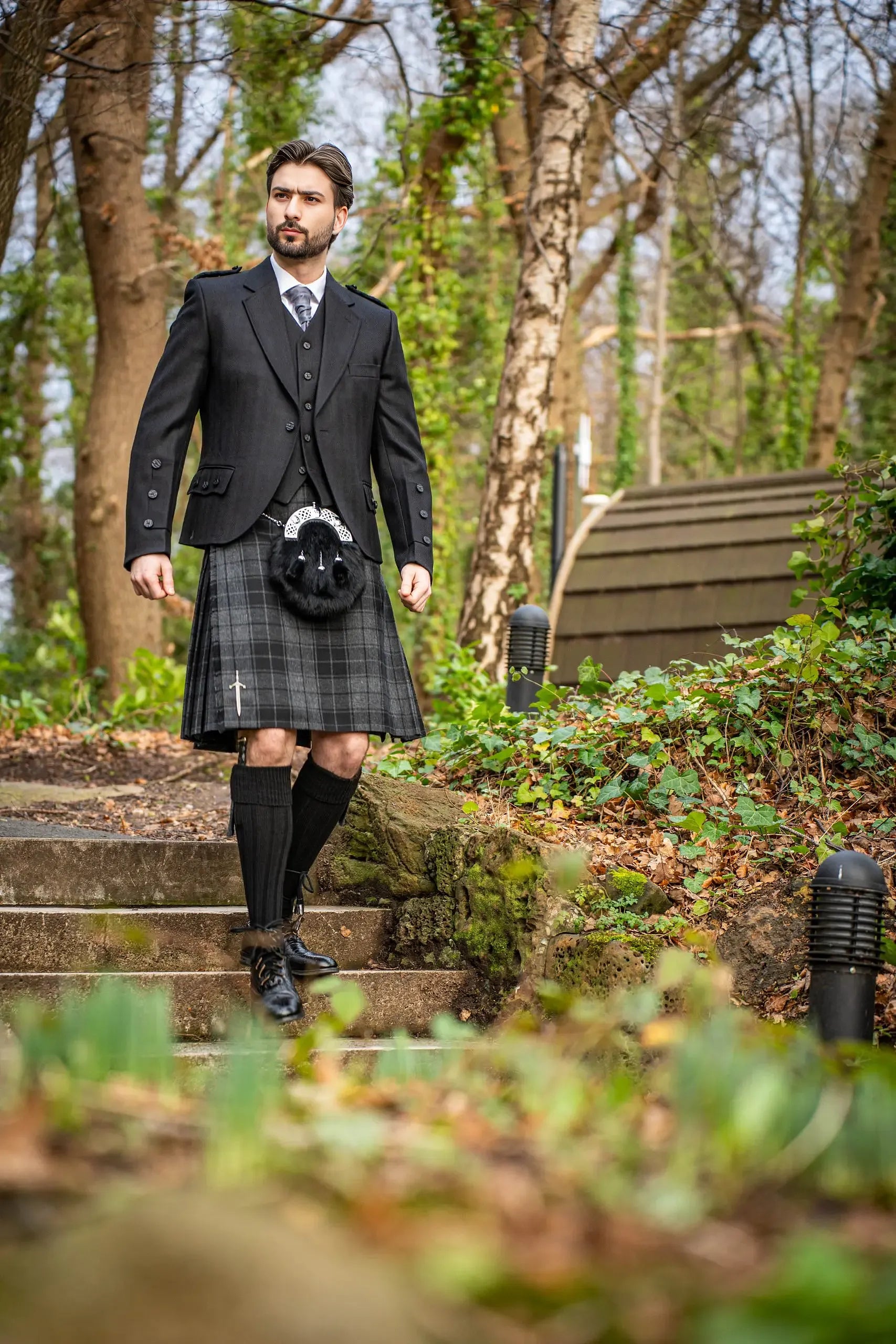 TWEED BLACK CRAIL KILT OUTFIT - Scottish Kilt Jacket™ USA-UK
