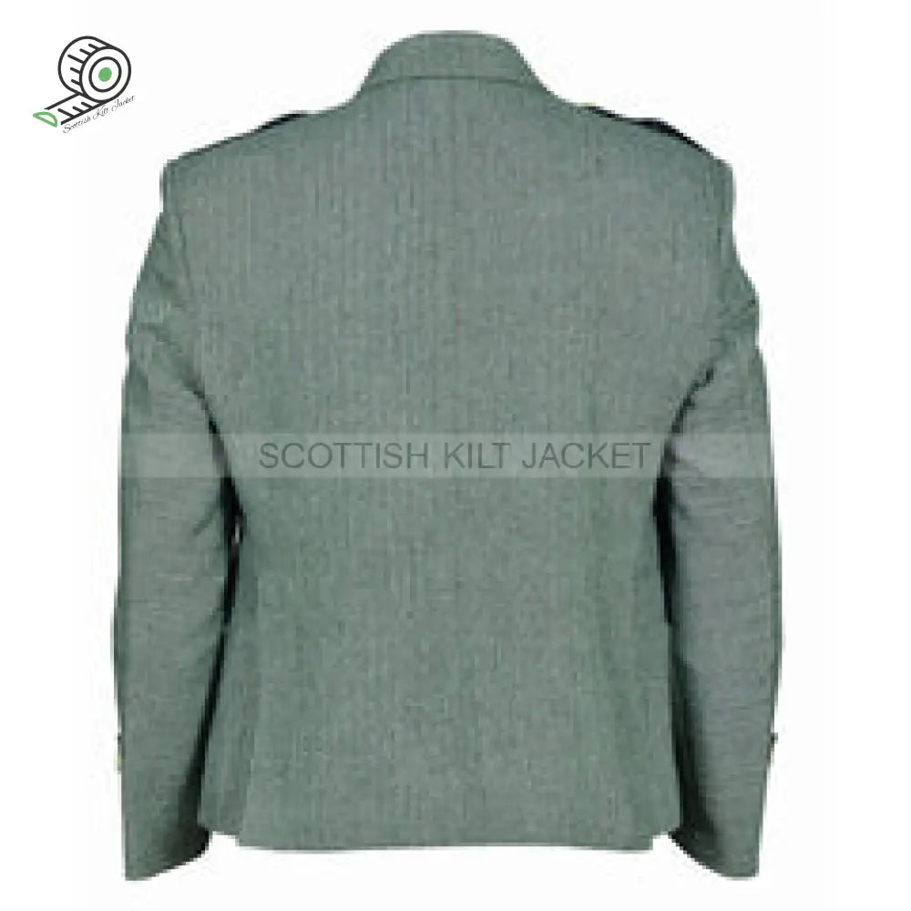 Argyle Kilt Jacket In Lovat Green Tweed With Vest Five Buttons Jackets