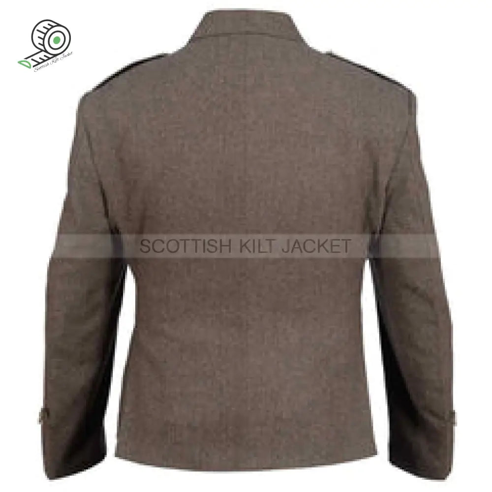 Argyll Jacket In Brown Tweed Wool With Vest And Waistcoat Kilt Jackets