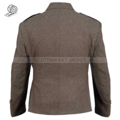 Argyll Jacket In Brown Tweed Wool With Vest And Waistcoat Kilt Jackets