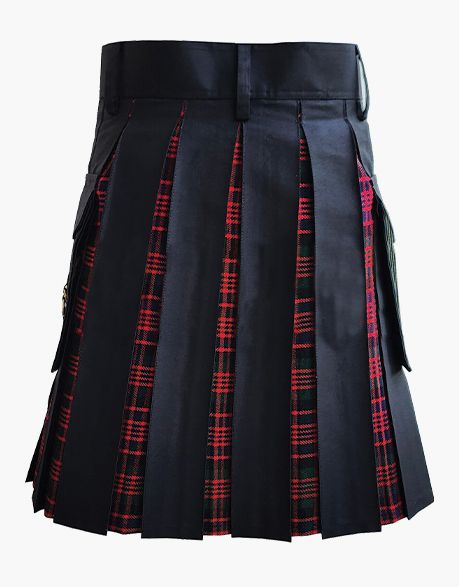 MACDONALD AND BLACK TARTAN HYBRID KILTS - scottish kilt jacket
