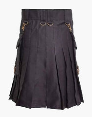 LUXE BLACK UTILITY KILT - Scottish Kilt Jacket™ USA-UK