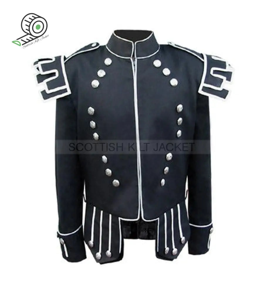 Black Gabardine Guards Style Doublet Jacket