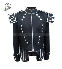 Black Gabardine Guards Style Doublet Jacket