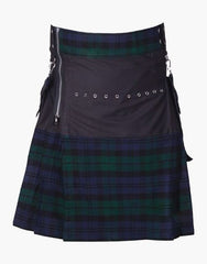 STYLISH BLACK WATCH HYBRID UTILITY KILT - scottish kilt jacket