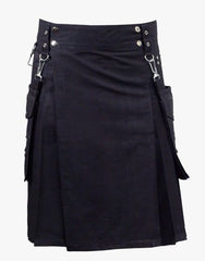 WITH DETACHABLE POCKETS-BLACK KILT - Scottish Kilt Jacket™ USA-UK