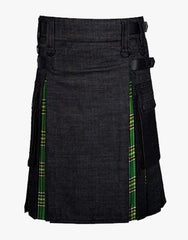 DENIM KILT WITH A BLACK SLIM FIT - Scottish Kilt Jacket™ USA-UK