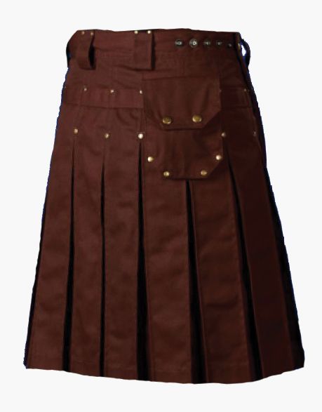 Utility Kit in Brown with Back Pocket - Scottish Kilt Jacket™ USA-UK