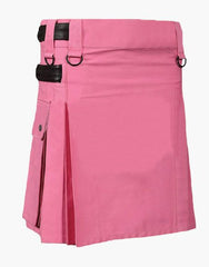 WOMEN'S FASHION UTILITY KILT WITH LEATHER STRAPS - Scottish Kilt Jacket™ USA-UK