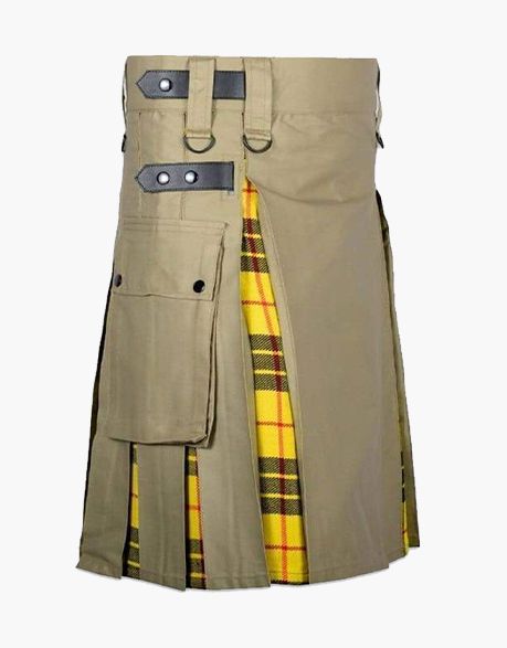 Lewis Tartar Hybrid Kilt-Khaki and Macheod - scottish kilt jacket