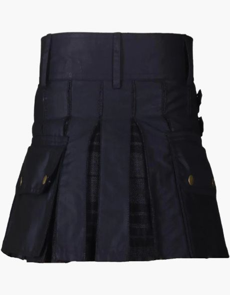 NIGHT WATCH TARTAN HYBRID KILT BLACK LADIES - Scottish Kilt Jacket™ USA-UK