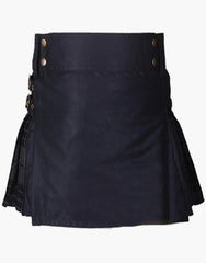 NIGHT WATCH TARTAN HYBRID KILT BLACK LADIES - Scottish Kilt Jacket™ USA-UK