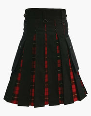 Wallace and Lauramont Black and Tartan Hybrid Kilt - scottish kilt jacket