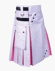 LAUTREAMONT HYBRID UTILITY KIT, WHITE AND PINK - scottish kilt jacket