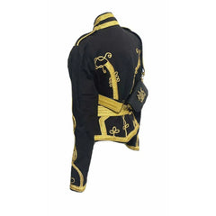 Men's Black Military Jacket for Ceremonial Hussar Officers - Scottish Kilt Jacket™ USA-UK