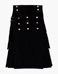 Men's Utility Kilt in Black Fashion - Scottish Kilt Jacket™ USA-UK