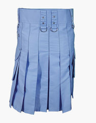 Light blue cargo kilt for men - Scottish Kilt Jacket™ USA-UK